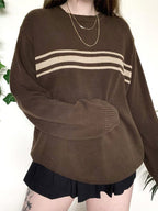 R&B | Vintage Oversized Drei Gestreifte Pullover