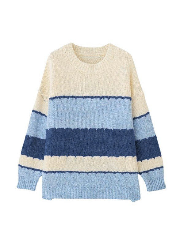 R&B | Gestreiftes Sweatshirt mit Rundhalsausschnitt