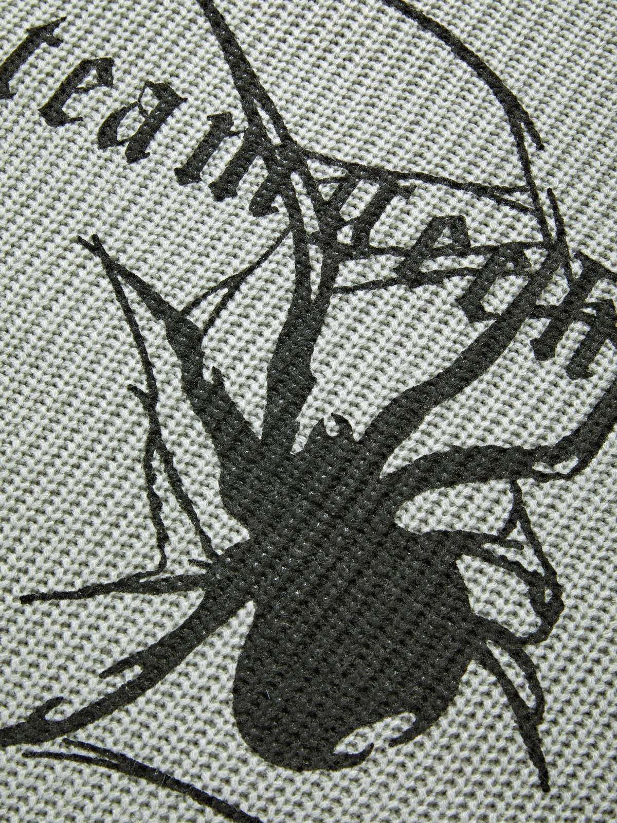 R&B | Punk Geripptes Strickpullover mit Bedruckter Spinne