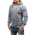 R&B | Kapuzenpullover Fleece Reguläre Passform Asymmetrischer Reißverschluss Reißverschlusstaschen