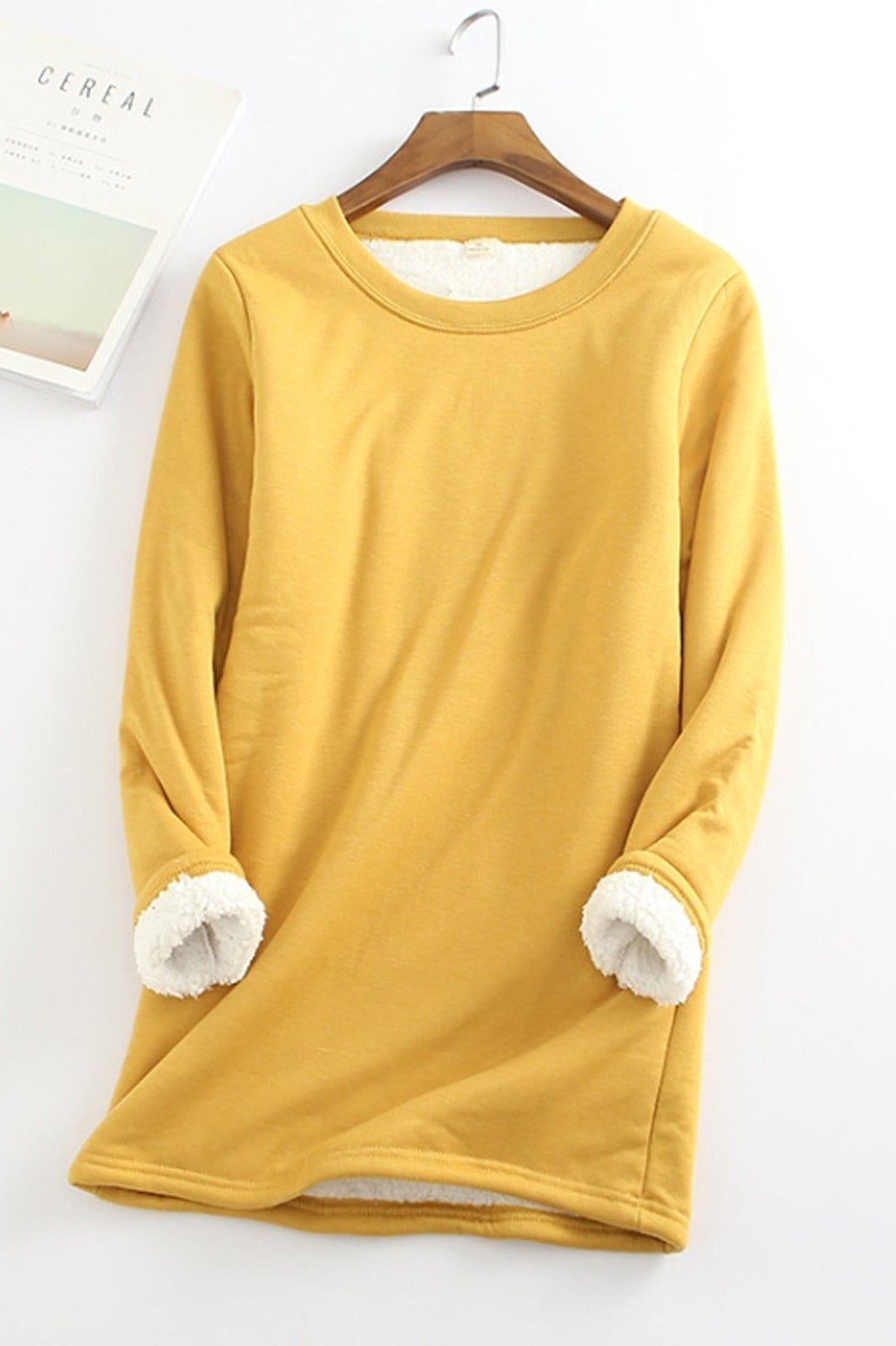 R&B | Tunika Sweatshirt Lockere Passform Langarm Weicher Fleece Futter Komfort