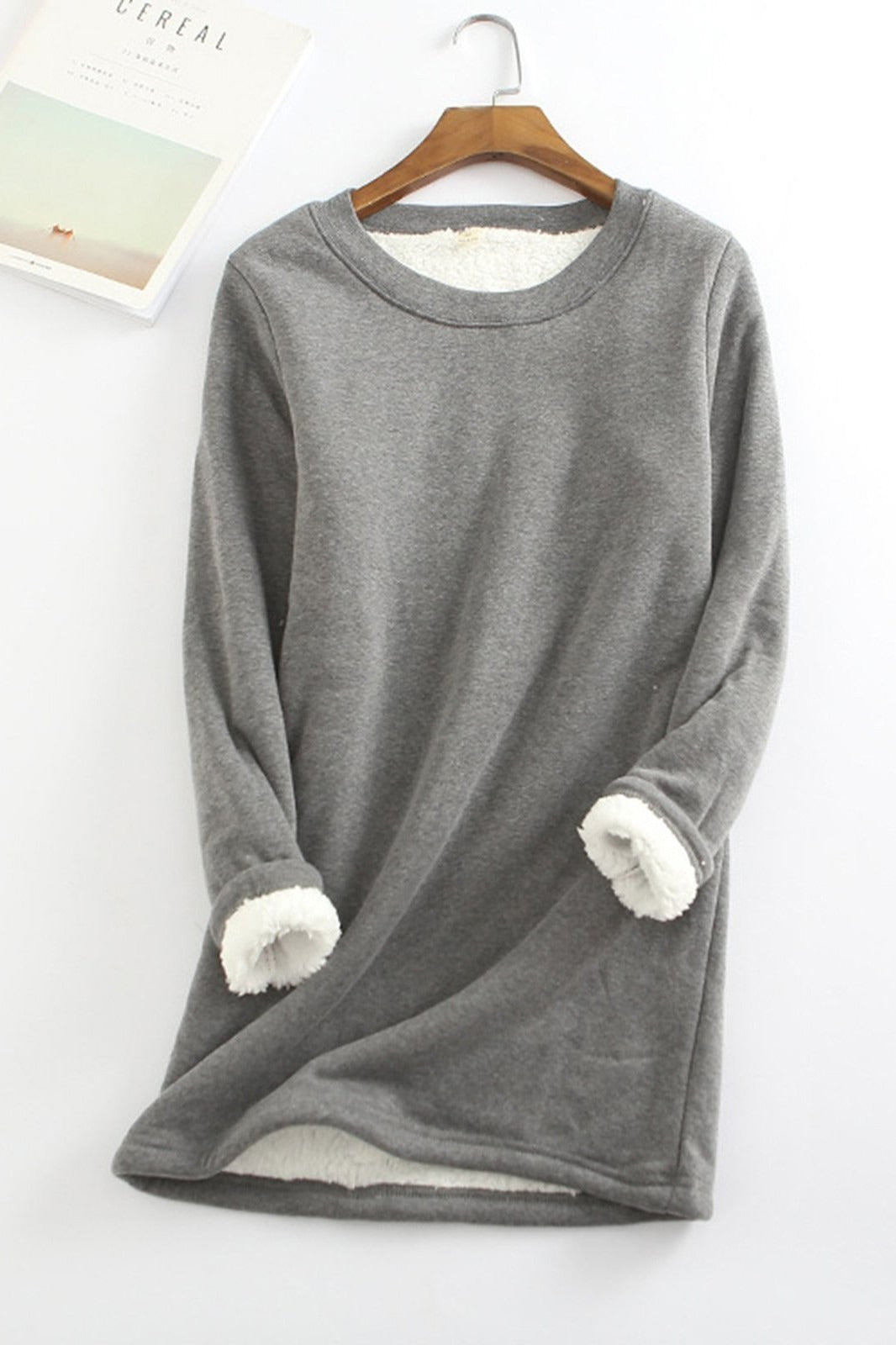 R&B | Tunika Sweatshirt Lockere Passform Langarm Weicher Fleece Futter Komfort