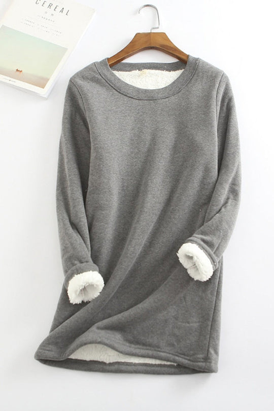 R&B | Tunika Sweatshirt Lockere Passform Langarm Weicher Fleece Futter Komfort