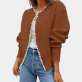 R&B | Strickjacke Bequeme Passform Weiches Strickmaterial Perlenknöpfe Lange Ärmel