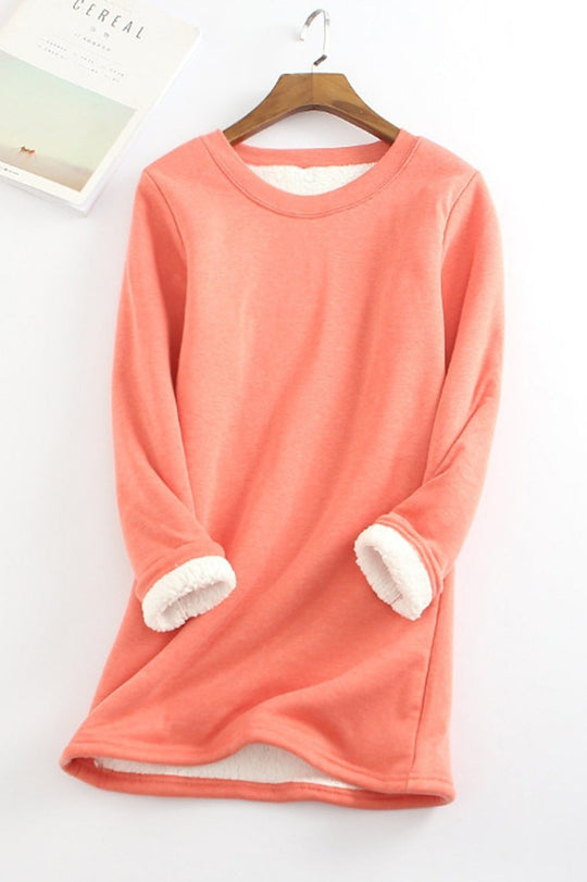 R&B | Tunika Sweatshirt Lockere Passform Langarm Weicher Fleece Futter Komfort