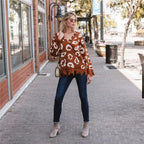 R&B | Strick Übergröße Passform Fransenrand Batik Look Rundhals