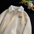 R&B | Corduroy-Fleece-Kragenpullover