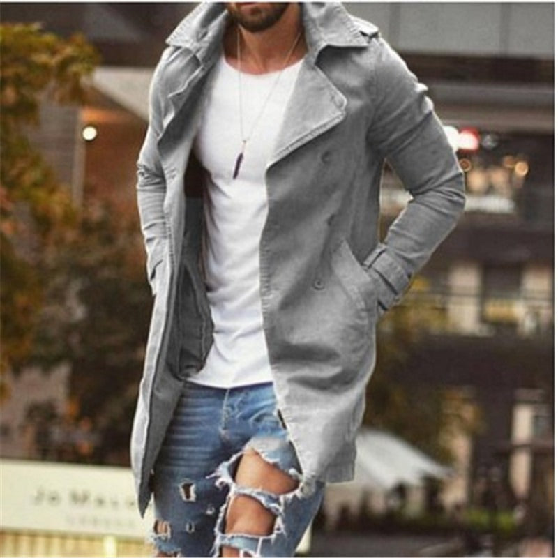 R&B | Mantel Mittellang Slim Fit Baumwollmischung Doppelt Knopf Mit Revers