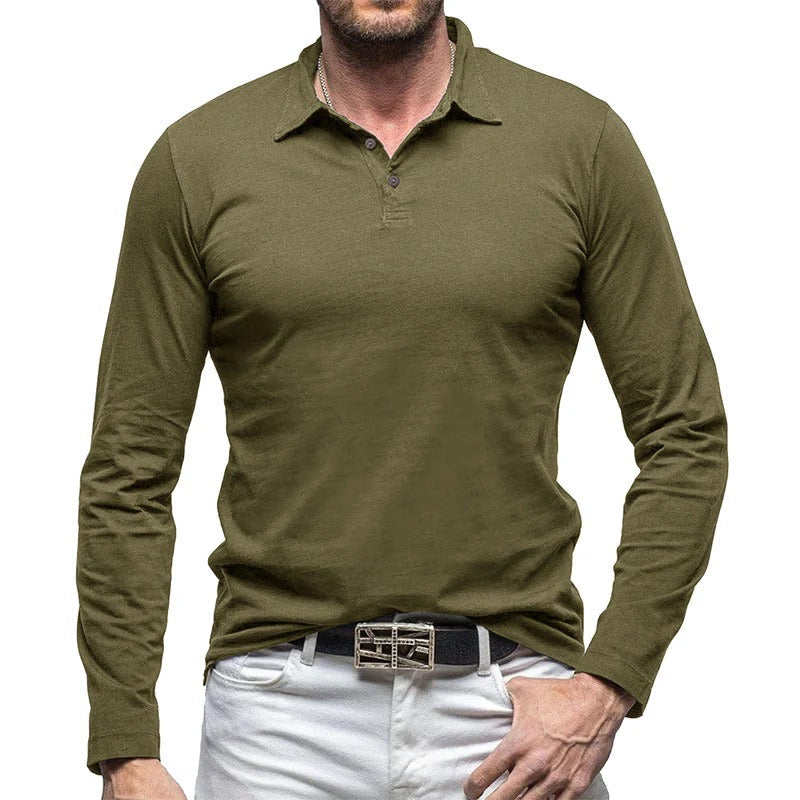 R&B | Piqué Shirt Slim Fit Langarm Knopfverschluss Baumwolle Smart Lässig