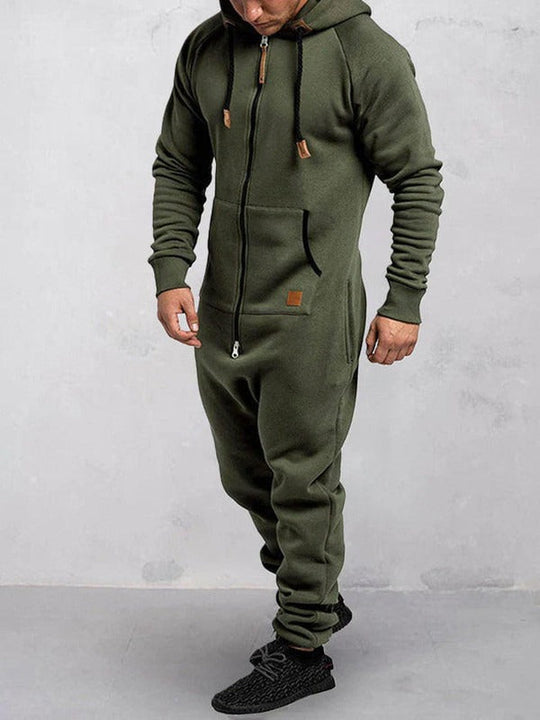 R&B | Jumpsuit Fleece Komfort Lässige Passform Kapuze Voller Reißverschluss Taschen