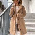 R&B | Mantel - Oversized Passform - Weiches Imitations-Schaffell - Lange Länge - Eingeschnittener Kragen