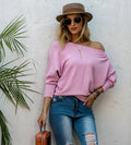 R&B | Gestrickt Übergröße Off Shoulder Weiche Wollmischung