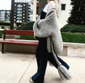 R&B | Strickjacke Grobstrick Übergröße Passform Geflochtenem Taillengürtel Langarm