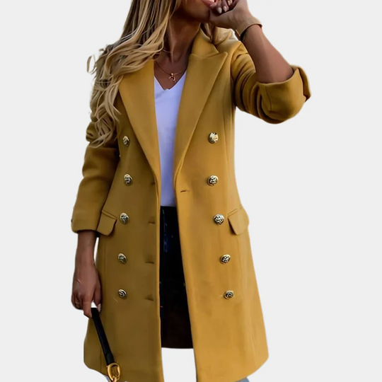 R&B | Trenchcoat Taillierte Passform Wollmischung Doppelreiher Knie Lang