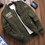 R&B | Militärjacke Strukturiert Passform Bestickte Details Reißverschlussverschluss