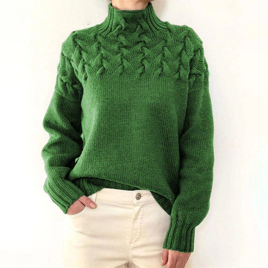 R&B | Wolle Kabelstrick Rollkragenpullover Grobstrickpullover
