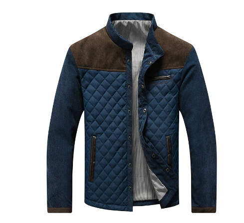 R&B | Jacke Gepolstert Reguläre Passform Stehkragen Druckknopf Wildlederdetails