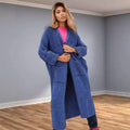 R&B | Strickmantel Oversized Fit V-Ausschnitt Lange Ärmel mit Taschen
