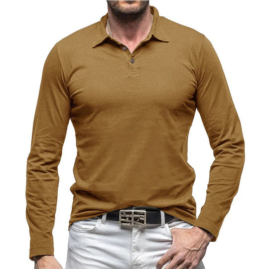 R&B | Piqué Shirt Slim Fit Langarm Knopfverschluss Baumwolle Smart Lässig