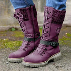 R&B | Stiefel Frontschnürung Reißverschluss Wollbündchen Schnallen Details