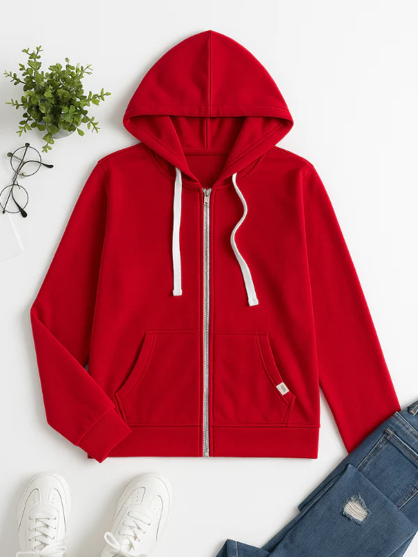 R&B | Zip up Kapuzenpullover Kordelzug Kapuze