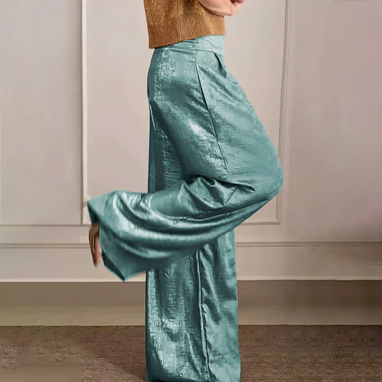 R&B | Weite Beine Hohe Taille Leicht Seidiger Fall Elegante Passform