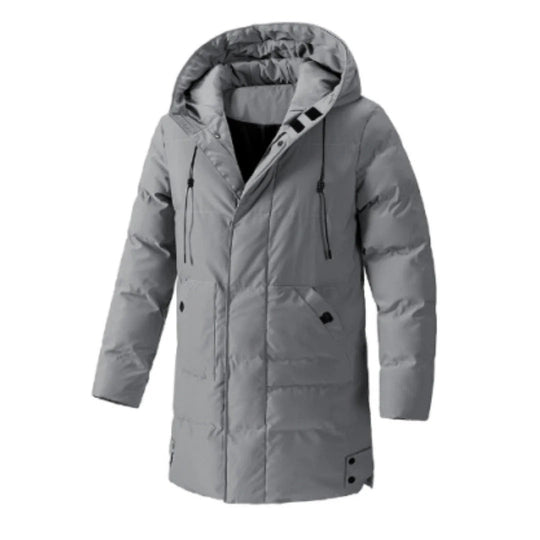 R&B | Jacke mit Kapuze, wasserabweisend, wattiert, mittellang, mehrere Taschen