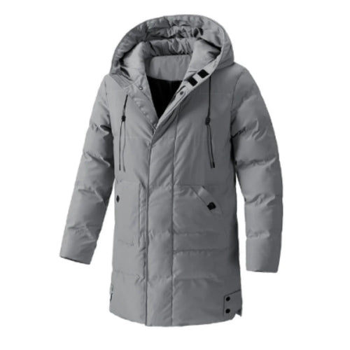 R&B | Jacke mit Kapuze, wasserabweisend, wattiert, mittellang, mehrere Taschen