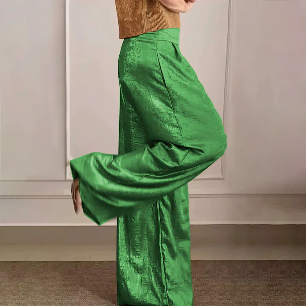 R&B | Weite Beine Hohe Taille Leicht Seidiger Fall Elegante Passform