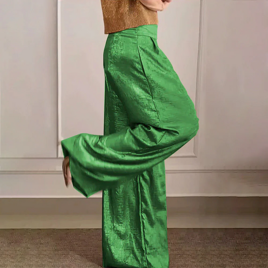 R&B | Weite Beine Hohe Taille Leicht Seidiger Fall Elegante Passform