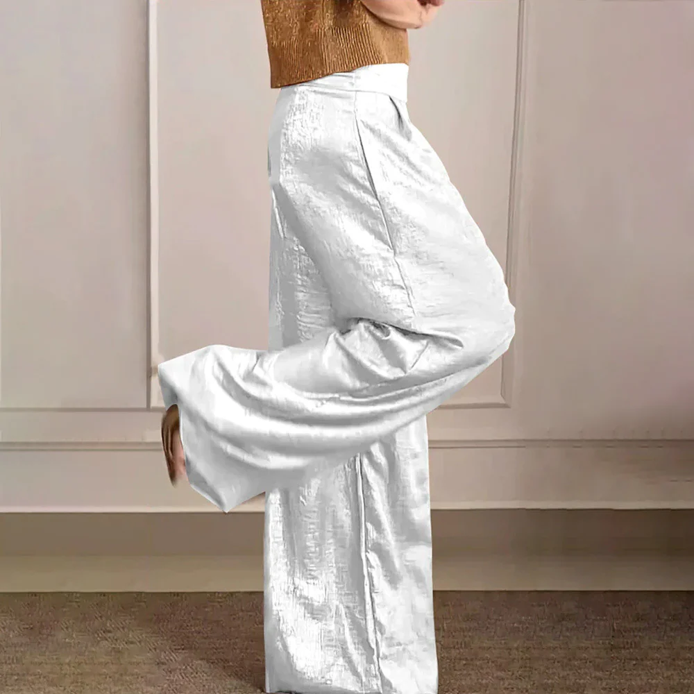 R&B | Weite Beine Hohe Taille Leicht Seidiger Fall Elegante Passform
