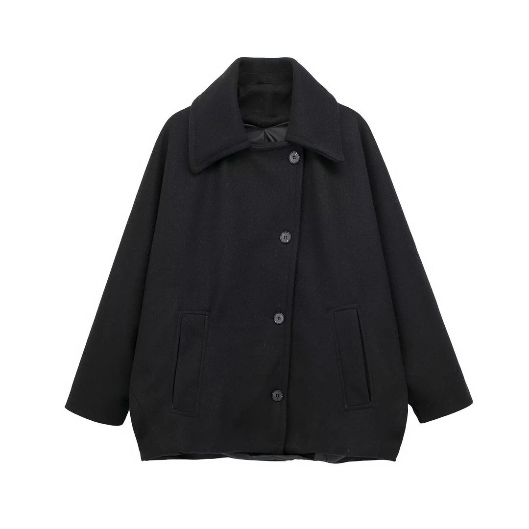 R&B | Übergröße Peacoat Doppelreiher Knopfleistenjacke