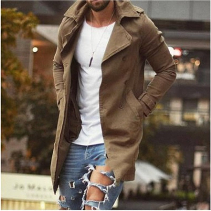 R&B | Mantel Mittellang Slim Fit Baumwollmischung Doppelt Knopf Mit Revers