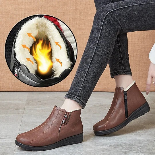 Modische Winterstiefel aus Leder mit Weicher Sohle R&B R&B