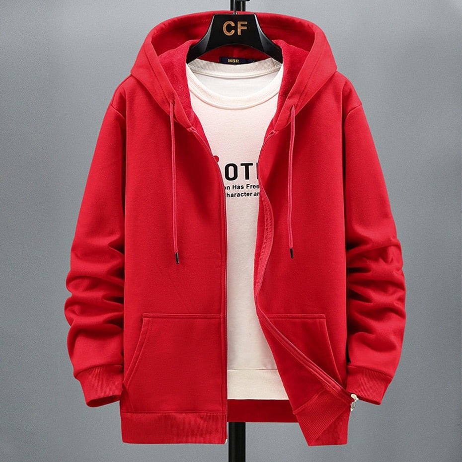 R&B | Kapuzenpullover Strickjacke Fleece Lockere Passform Reißverschluss Schichtverwendung