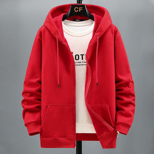 R&B | Kapuzenpullover Strickjacke Fleece Lockere Passform Reißverschluss Schichtverwendung