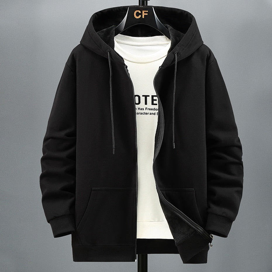 R&B | Kapuzenpullover Strickjacke Fleece Lockere Passform Reißverschluss Schichtverwendung
