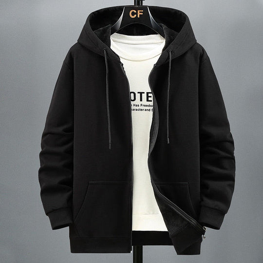 R&B | Kapuzenpullover Strickjacke Fleece Lockere Passform Reißverschluss Schichtverwendung