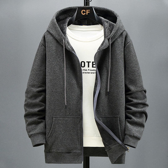 R&B | Kapuzenpullover Strickjacke Fleece Lockere Passform Reißverschluss Schichtverwendung