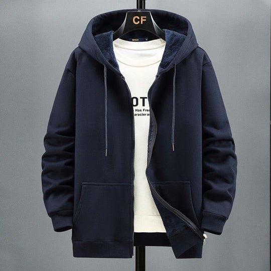 R&B | Kapuzenpullover Strickjacke Fleece Lockere Passform Reißverschluss Schichtverwendung