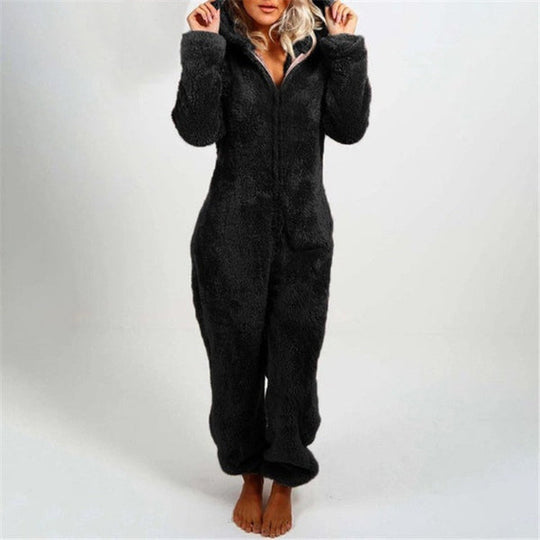 R&B | Damen Teddy Fleece Overall mit Kapuze