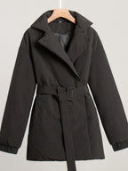 R&B | Gürteltaschen Pufferjacke Wickel Front Stepp Wintermantel