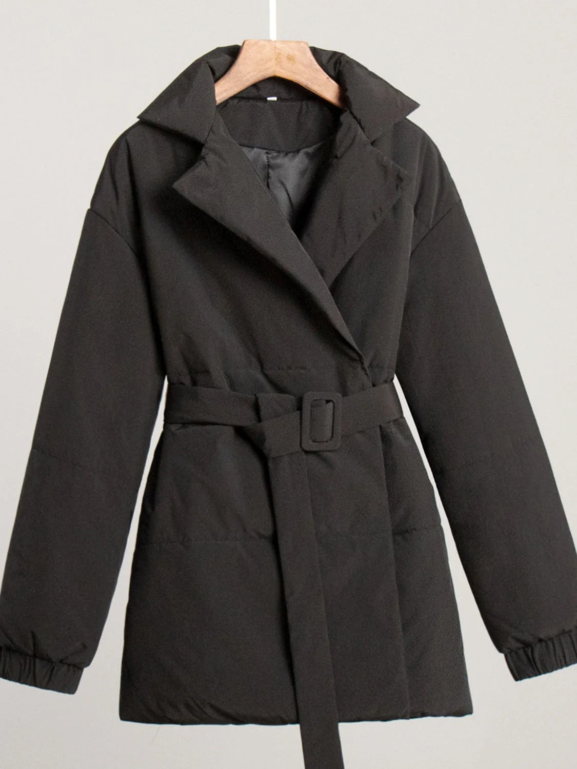 R&B | Gürteltaschen Pufferjacke Wickel Front Stepp Wintermantel