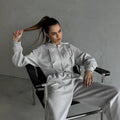 R&B | Loungewear Set Zip-Up Kapuzenpullover Weite Hose Weicher Baumwollmix