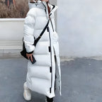 R&B | Lange Stepp Pufferjacke mit Kapuze für Wintertage