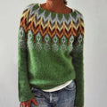 R&B | Sweater Wolle Strick Relaxed Passform Geometrisches Muster Lange Ärmel