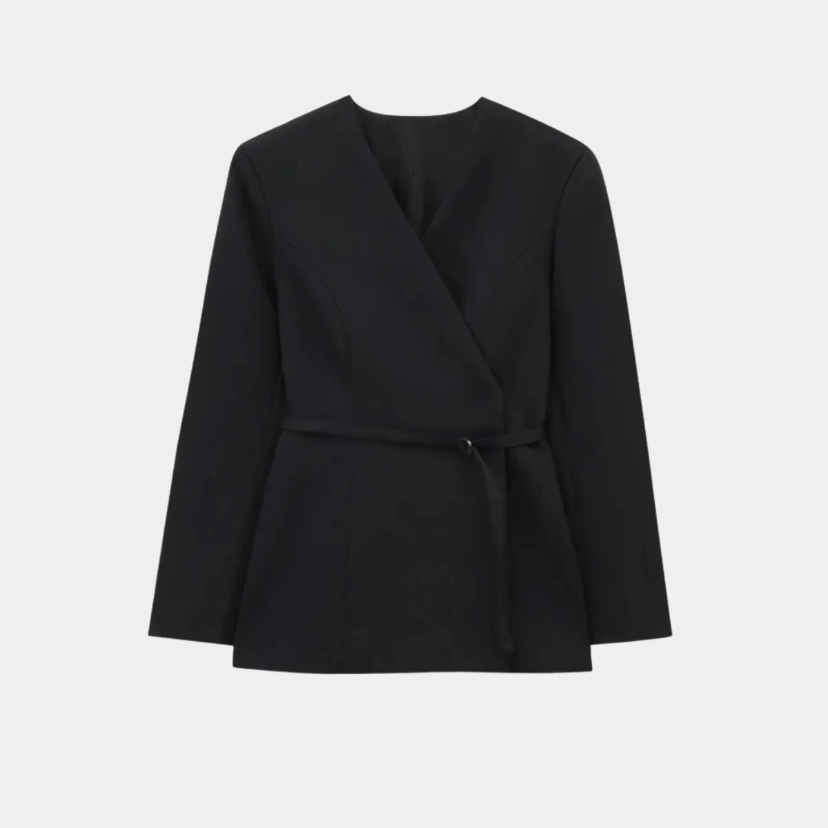 R&B | Wickel Blazer Jacke Langarm Taillierte Passform mit Gürtel