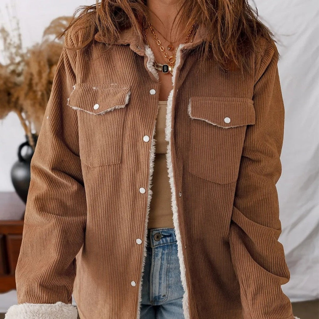 R&B | Damen Fleece gefütterte Cordjacke Liora