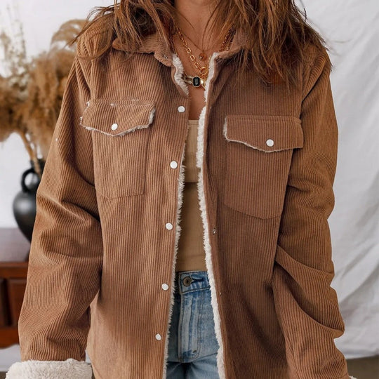 R&B | Damen Fleece gefütterte Cordjacke Liora