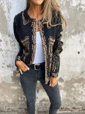 R&B | Gestrickte Wollmischung Lässige Passform Metallknöpfe mit Revers